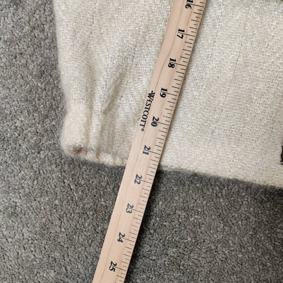 Le Blanc Mouton Women's Sweater One Size Beige Mohair Wool Dolman Sleeve Cropped - Picture 13 of 13